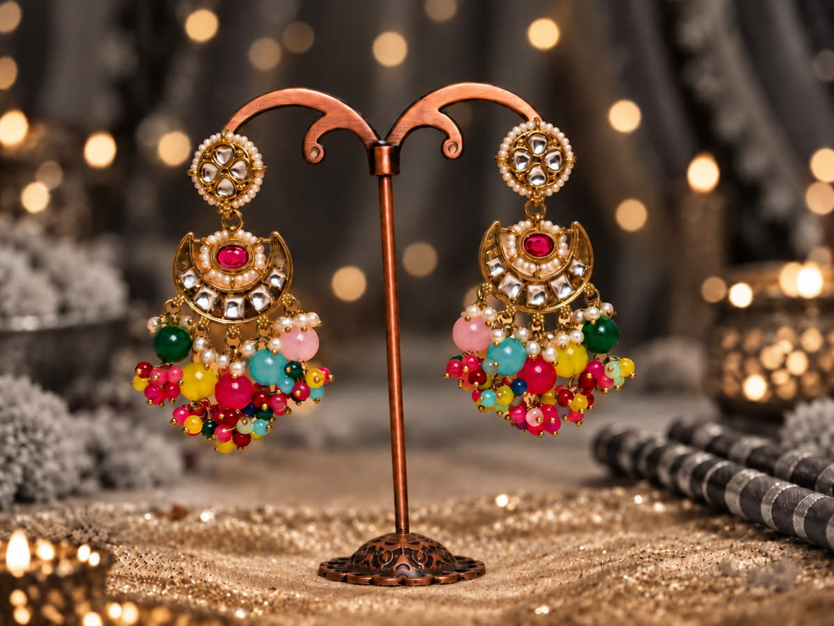 Dandiya theme Black metal Ear rings