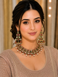 Designer Chokar set with red green & white combination