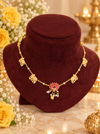 Elegant & sleek Copper set with red Lotus & elephants