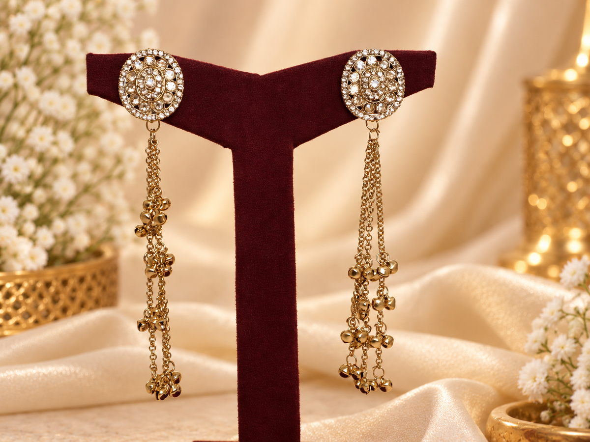 Kashmiri Ear ring with stones.