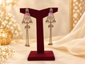 Real Kashmiri Ear rings with Pink & Purple color stones.